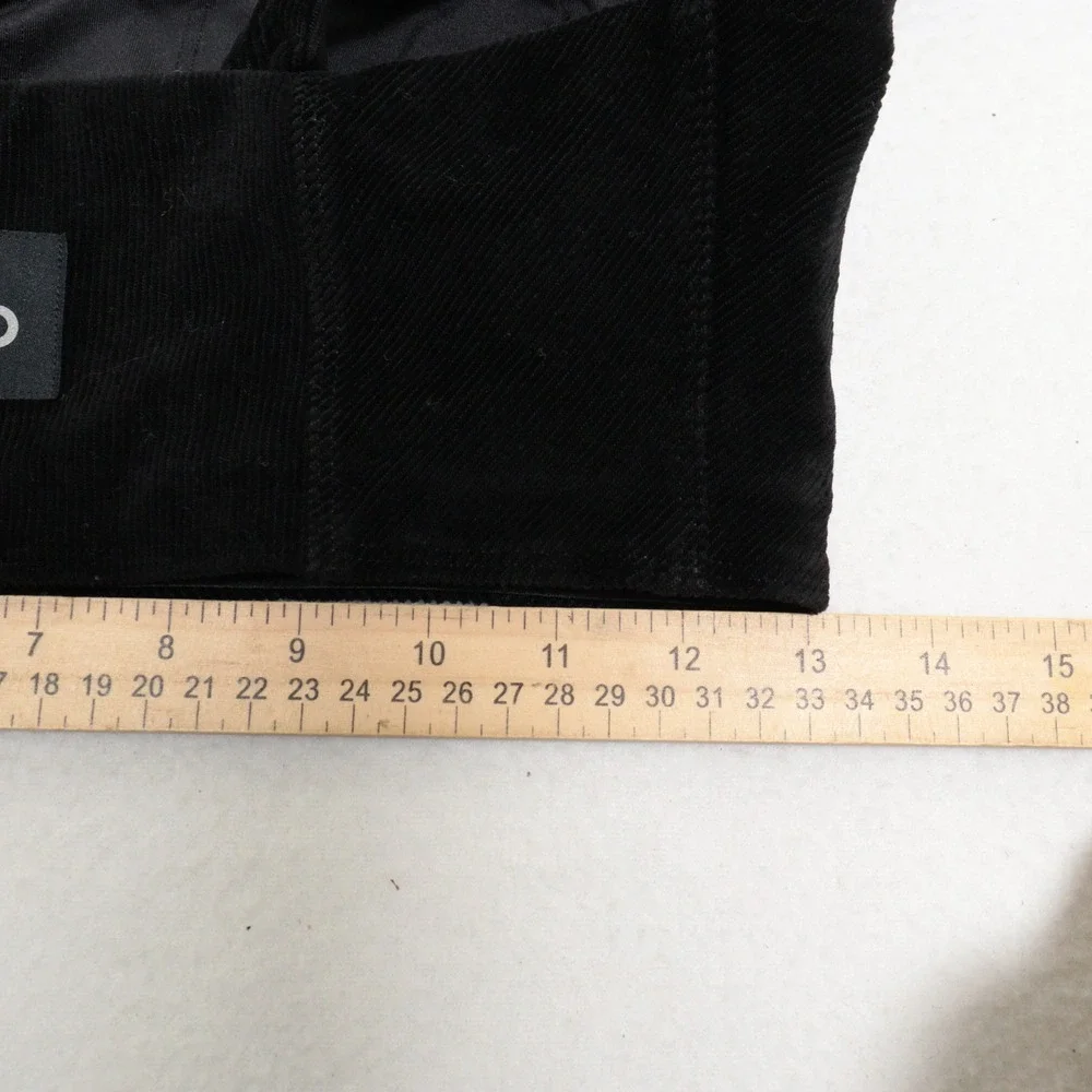 Alo Yoga Crop Top Corduroy Ribbed Athleisure Black Women M EUC